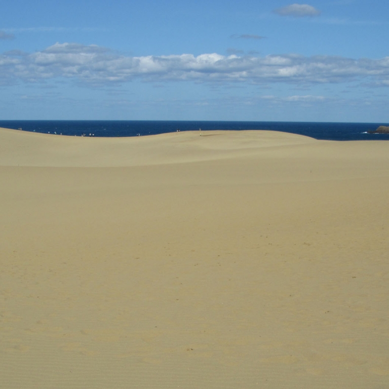 Вид на Японское море сквозь дюны; Тоттори