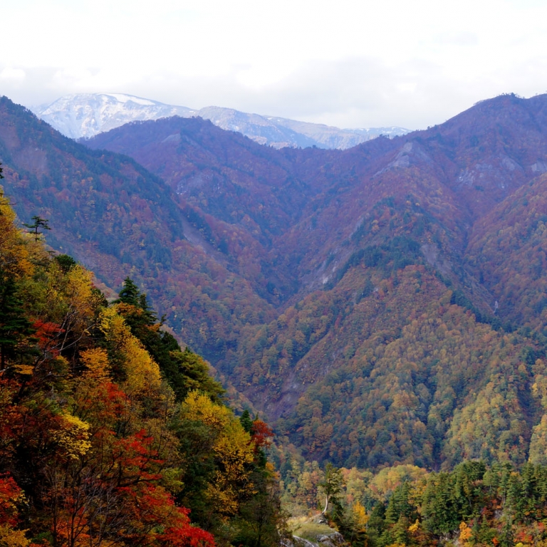 В горах осень наступает раньше, октябрь в районе г.Хакусан; Исикава