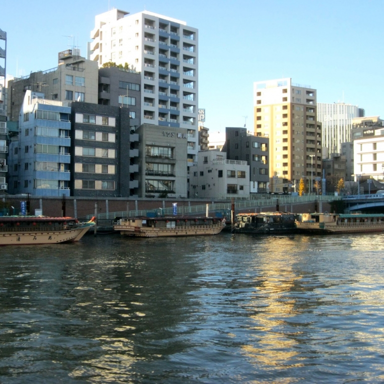 Прогулочные лодки на р.СумидаГава; Токио